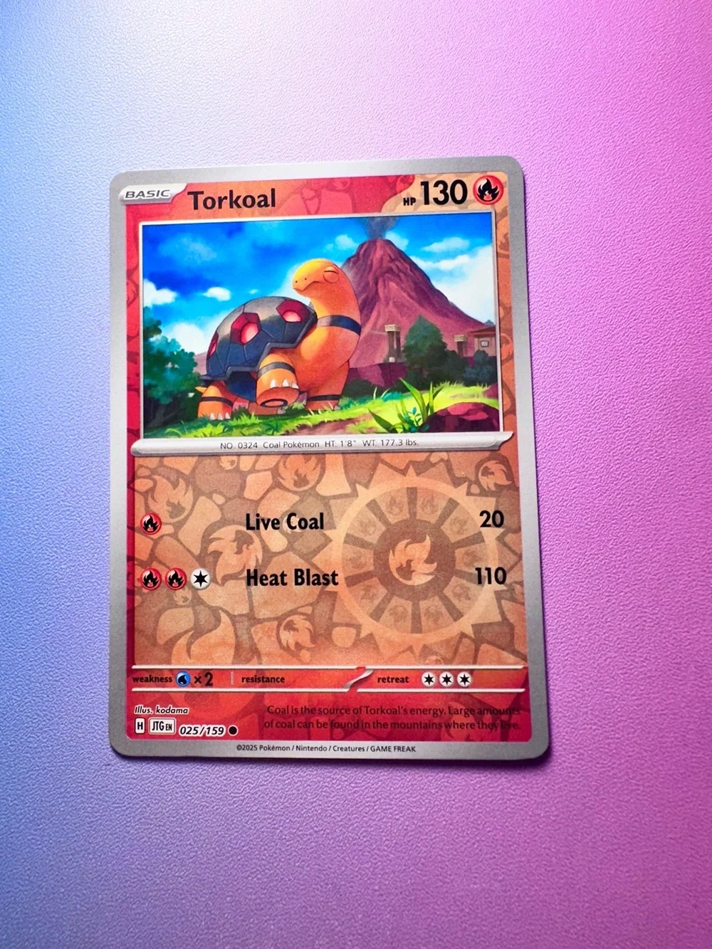 torkoal [reverse holo] - 025/159 (common) — pokémon: journey together